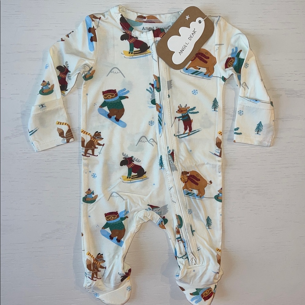 Angel Dear Winter Animal Sports Footie Newborn 0-3 3-6 6-9 months